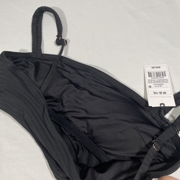 NWT Shade & Shore [ Medium ] Ribbed Cut Out One Piece Swimsuit in‎ Black - Picture 11 of 11
